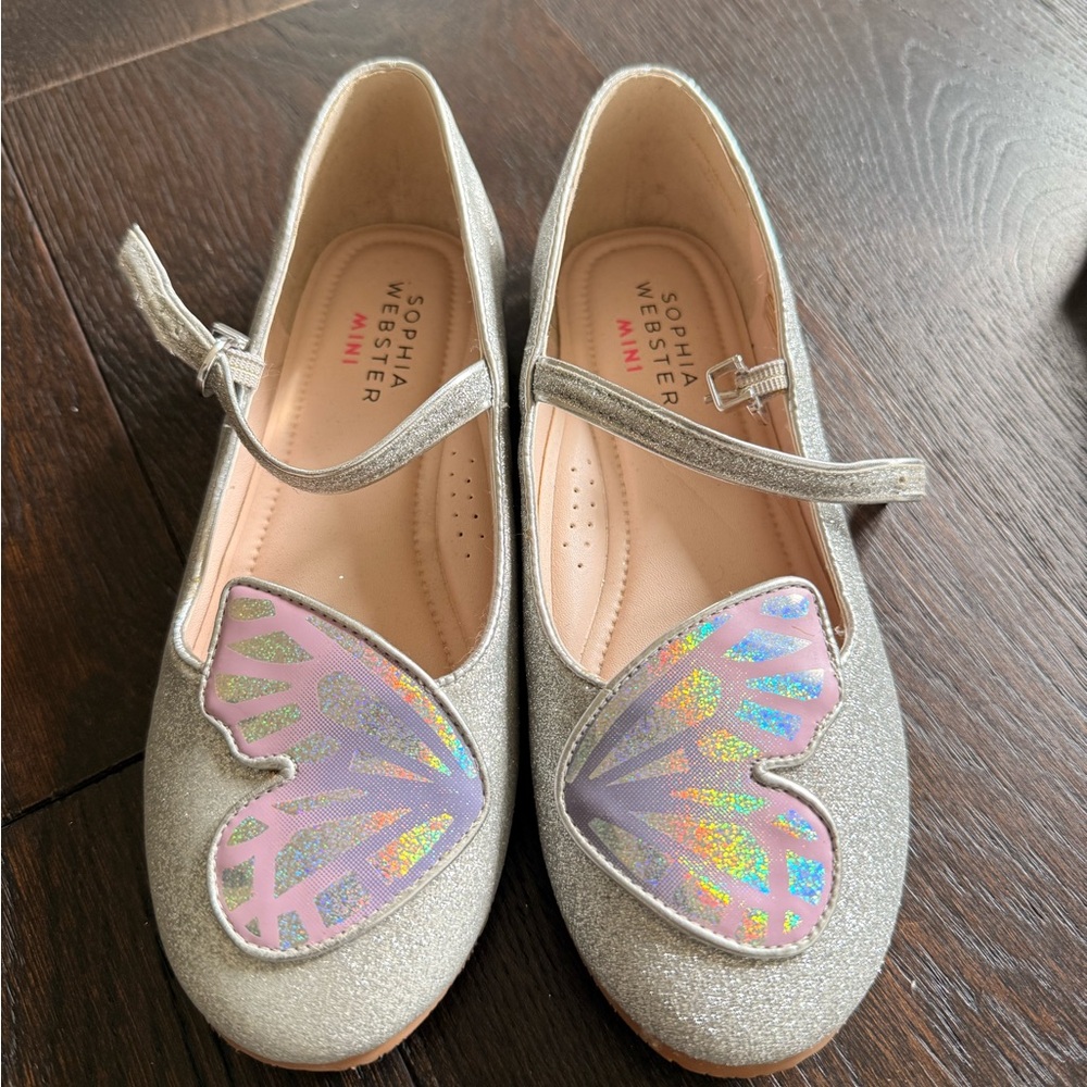 Sophia Webster Silver Pink Dress Shoes with Butterfly Design